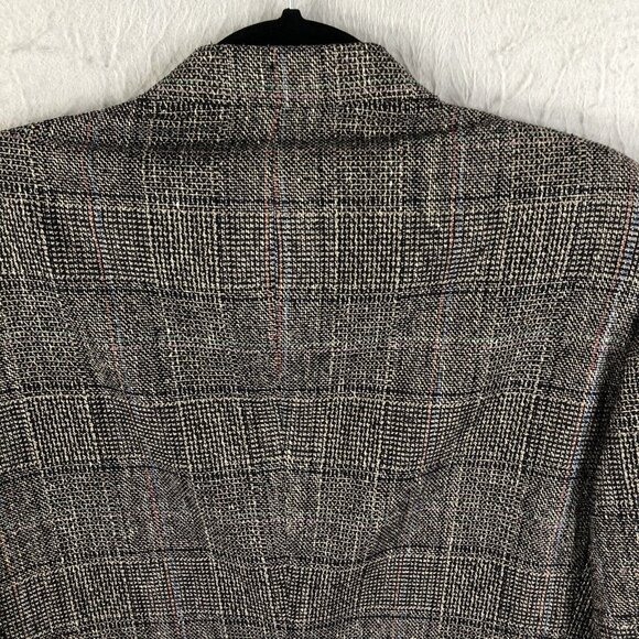 Vintage  MW Blazer Mens 41R Black White Glenn Plaid 100% Silk Jacket Sport Coat - Picture 16 of 16